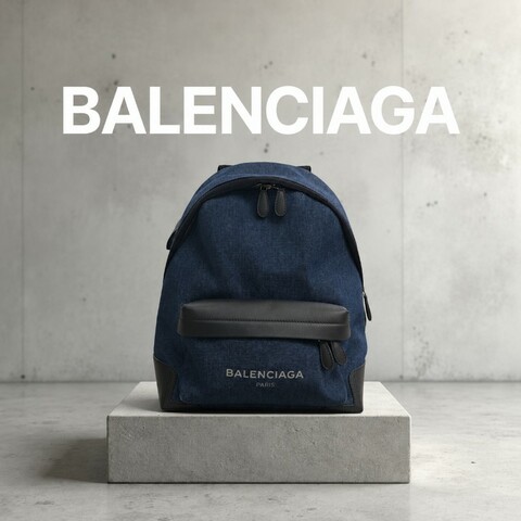 【8成新】㊣✨BALENCIAGA✨巴黎世家 牛仔 Balenciaga Explorer Backpack 丹寧 休閒 印字 後背包/二手包/二手精品/保證正品🌳二手樹屋🌳