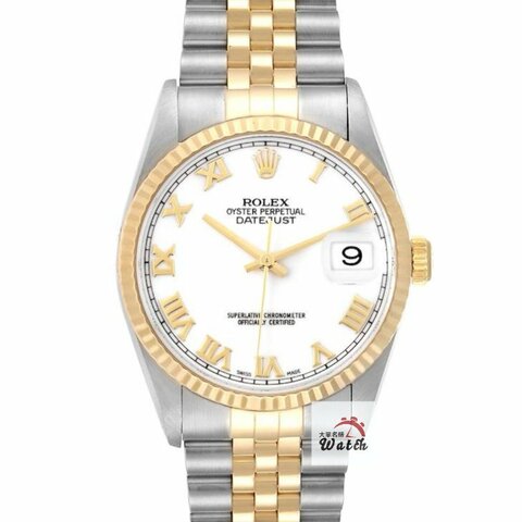 【大眾名錶】ROLEX 勞力士16233 Datejust 蠔式日誌 半金款 白瓷羅馬面盤 錶耳無孔 大眾名錶G365