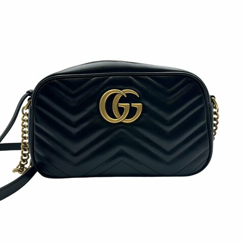 【美收精品】Gucci GG Marmont 黑色相機包 C-774【隔月月中將轉賣至日本 上架期限30天】
