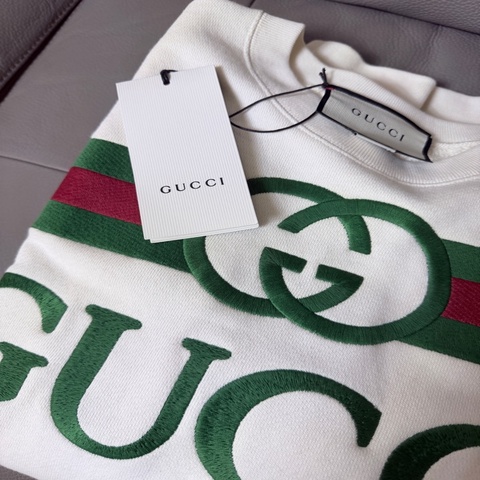 Gucci雙G logo字母經典款衛衣 純棉 米白 女尺碼S 贈禮自用兩相宜