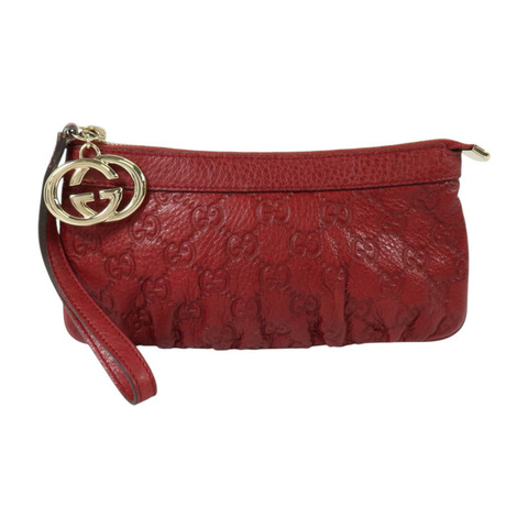 GUCCI 牛皮皮革Wristlet Clutch Bag金扣手拿包