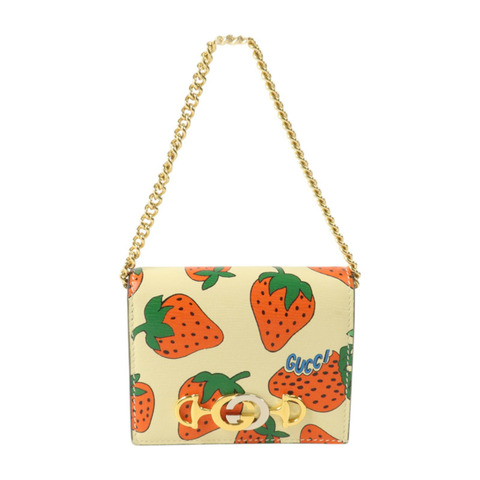GUCCI 牛皮皮革Zumi Card Case Wallet金扣卡片套