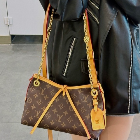 路易威登/Louis Vuitton carryall bb經典老花購物袋肩背包斜挎包 金扣