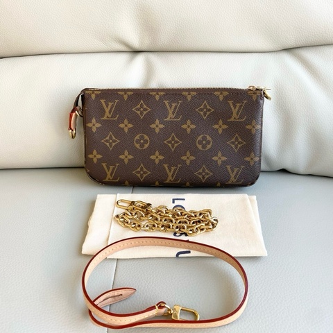 路易威登/Louis Vuitton  POCHETTE ACCESSOIRES大麻將手袋手提包肩背包斜挎包 芯片款