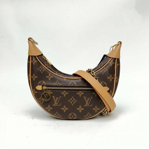 LOUIS VUITTON Loop豌豆包老花PVC金扣晶片肩背包