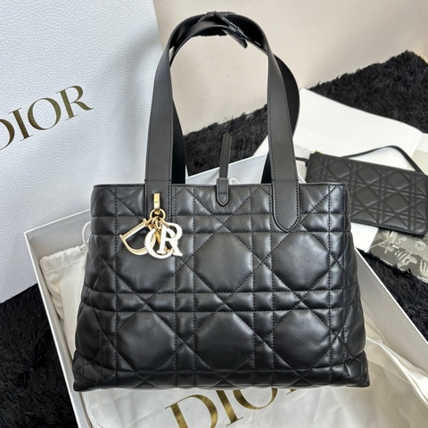 Dior迪奧 Toujours中號 黑金土著包手提包