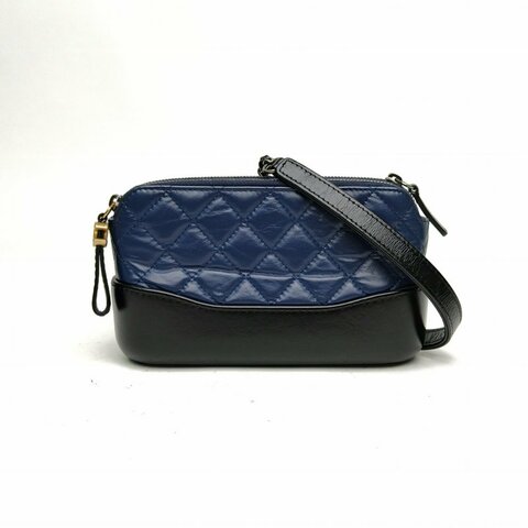 CHANEL 拼色牛皮25開金扣mini流浪包斜挎包肩背包