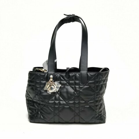DIOR Toujours手提單肩包中號黑色牛皮金扣肩背包