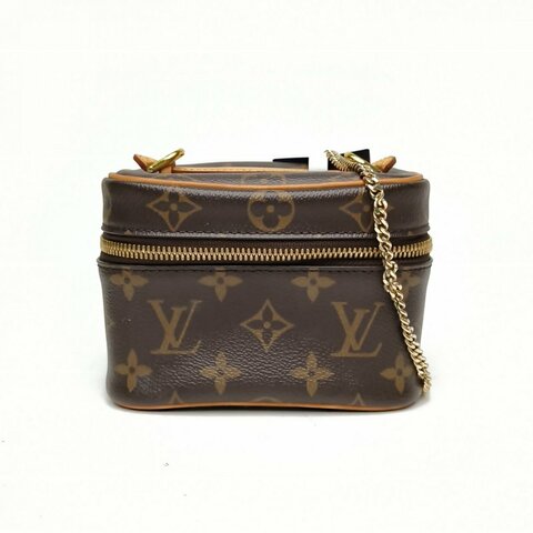 LOUIS VUITTON Nice化妝包Nano14老花PVC晶片肩背包