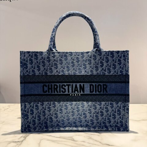 DIOR Book Tote 單寧緹花大號托特包