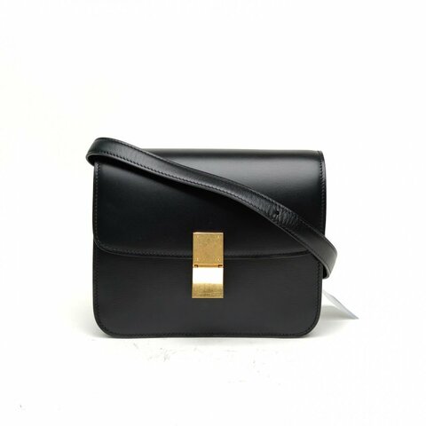 CELINE ClassicBoxTeen黑色牛皮肩背包