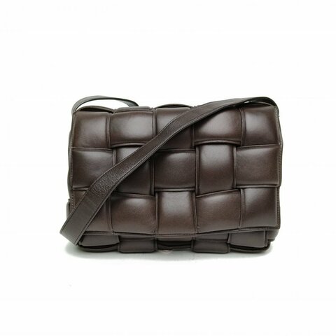 BOTTEGA VENETA CassettePadded加襯中號深巧克力色羊皮肩背包