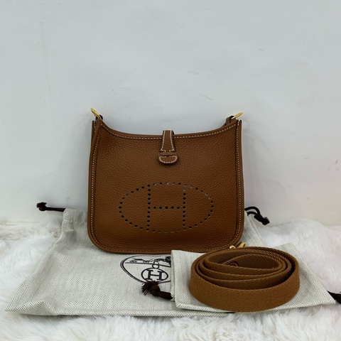 Hermes 愛馬仕 mini evelyne 金金 Y刻