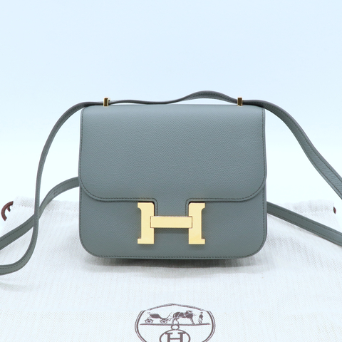 Hermès 愛馬仕 Constance  杏仁綠 18 Mini Epsom 金釦 康康 斜挎包 D 刻