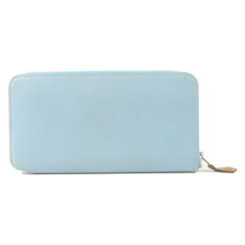 HERMES Epsom皮革Silk In Long Wallet長錢包Celeste