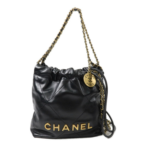 CHANEL 牛皮皮革Chanel 22 Mini鏈帶手挽肩背兩用袋