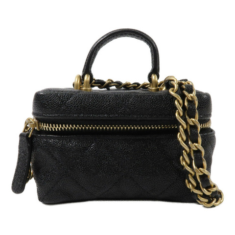 CHANEL 牛皮皮革Mini Vanity Case鏈帶手挽肩背兩用袋