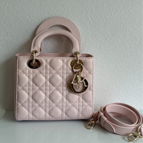 Dior 淡粉色5x4黛妃包🎀溫柔氣質