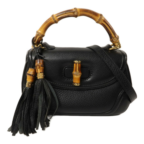 GUCCI 牛皮皮革New Bamboo Top Handle手挽肩背兩用袋
