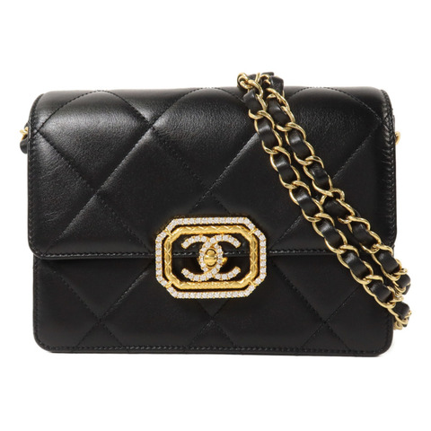 CHANEL 羊皮皮革Octagonal Buckle Mini Flap Bag鏈帶肩背袋