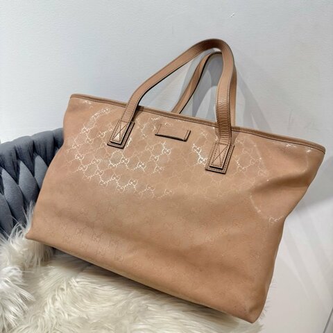 Gucci Imprime Tote Bag pink beige 粉色托特包 手提包