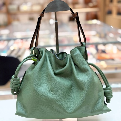 💚 Loewe 羅意威 Flamenco雲朵 牛油果綠福袋包 手提包肩背包斜挎包 底長30cm