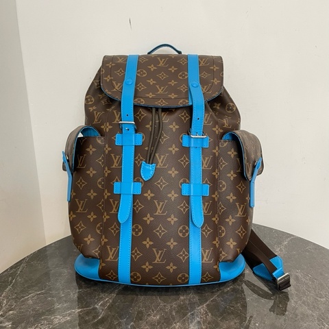 路易威登/Louis Vuitton Christopher藍邊克里斯托弗雙肩包 中號