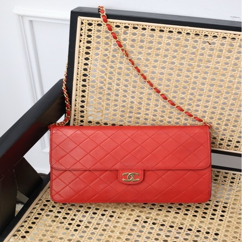 Chanel红金直角信封包单肩包