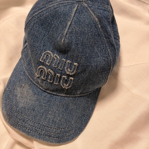 miu miu 牛仔仿舊 帽子 鴨舌帽 L號