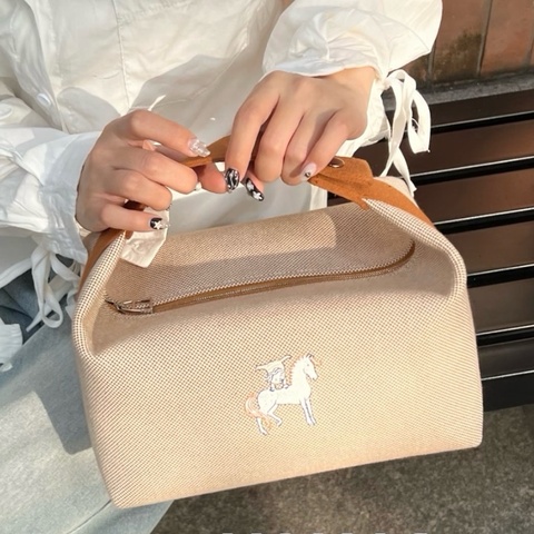 🐎Hermes愛馬仕｜刺繡小馬Hobo收納包/飯盒包｜大號閒置新