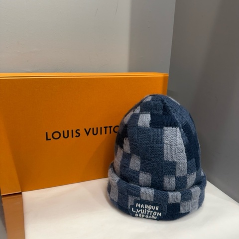 Louis Vuitton 藍色棋盤格針織毛帽｜Classic Trend CT精品｜台北東區實體