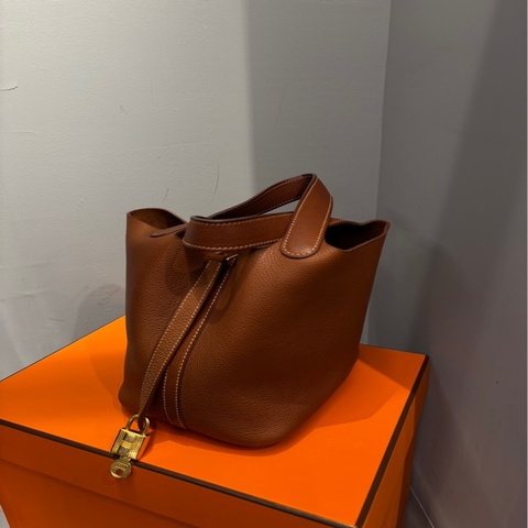 Hermes Picotin Lock 18 Fauve Barenia 馬鞍皮 菜籃子 金扣｜Classic Trend CT精品｜台北東區實體