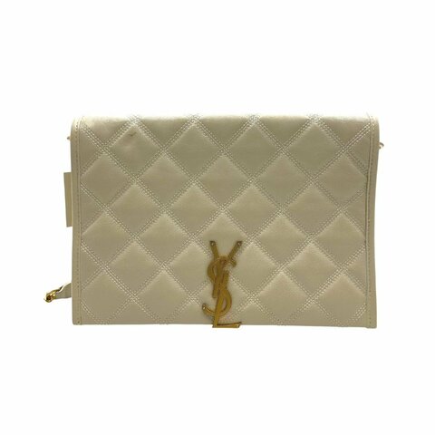 【美收精品】YSL Becky 菱格紋磁扣翻蓋肩背包  C-785【隔月月中將轉賣至日本 上架期限30天】
