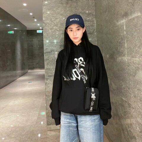 CELINE 黑色帆布拼皮肩背斜背手機包 11*19*2 99新配件塵袋
