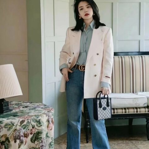 GUCCI Retro老花拼深藍色mini 手提肩背斜背 琴譜包 16*19.5*7 98新配件塵袋 購證