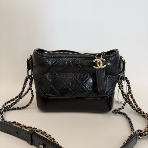 98新❤️Chanel/香奈兒黑金小號流浪鏈條單肩斜挎包25開