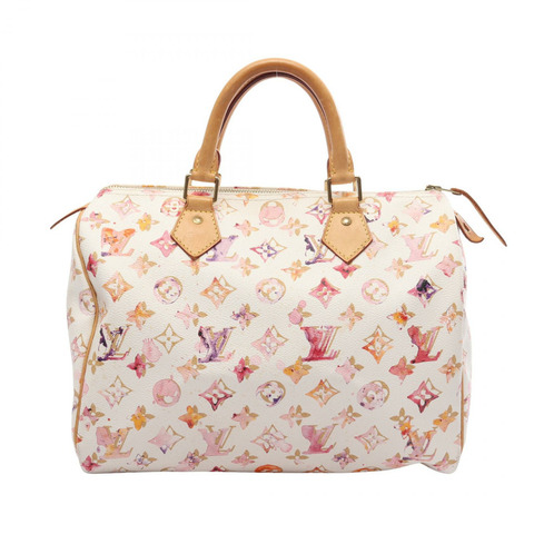 路易威登 Speedy 30 手提包 M95751 Monogram 水彩帆布 白色 二手 LV
