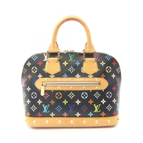 路易威登 Alma 手提包 M92646 Monogram Multicolore 帆布皮革 黑色二手