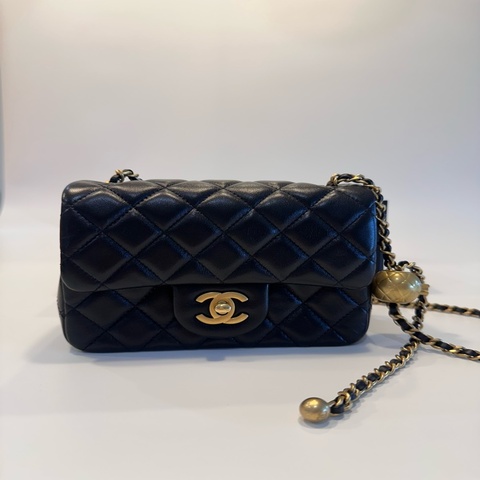 Chanel 香奈兒羊皮金球方胖子 晶片款