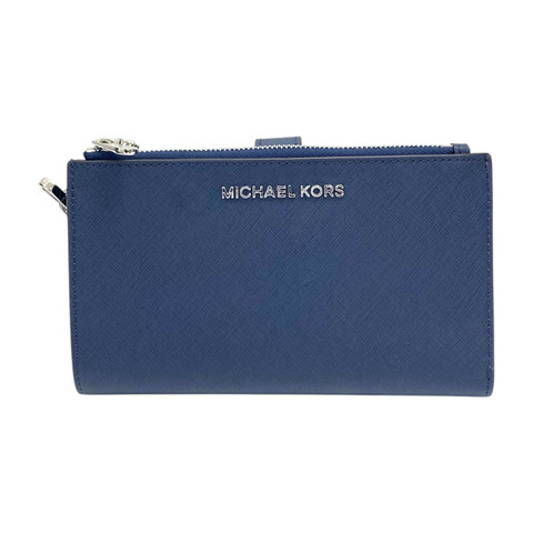 藍色 牛皮 拉鍊長夾【MICHAEL KORS 麥可寇斯】