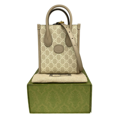 ☆ GUCCI 古馳 Beige Coated Canvas 2 way bag 淺褐色塗層帆布兩用袋 571623-267014711
