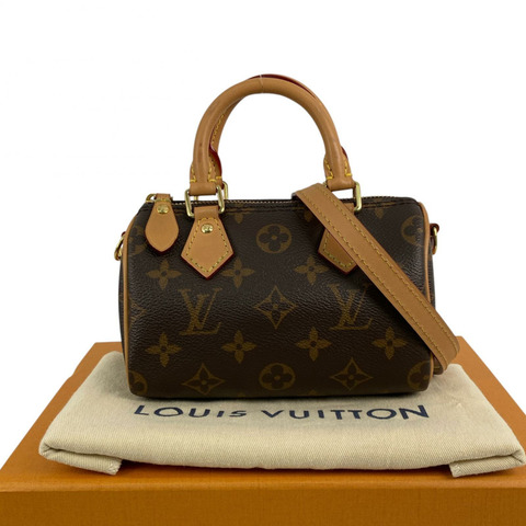 △ LOUIS VUITTON 路易·威登 Brown Coated Canvas Monogram Nano Speedy  2 way bag 啡色塗層帆布經典老花兩用袋 M81085-267014668