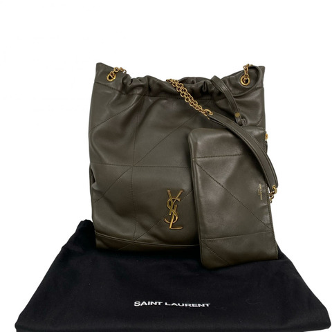 △ SAINT LAURENT 聖羅蘭 Brown Green Lambskin Jamie Shoulder Bag 啡綠色小羊皮肩背包 PMR781666-267014607