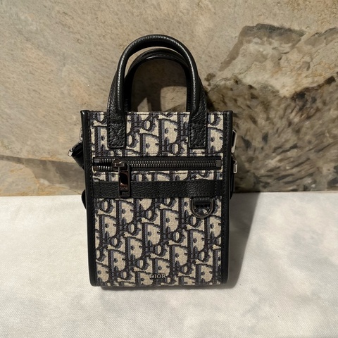 Dior 藍堤花帆布手提肩背包