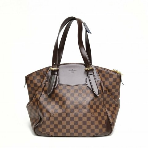 LOUIS VUITTON Verona手提包大號棕色棋盤格PVC2011肩背包