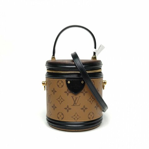 LOUIS VUITTON CANNES圓桶包拼色PVC晶片老花肩背包