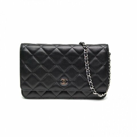 CHANEL CFWOC19黑色羊皮革19開銀扣肩背包