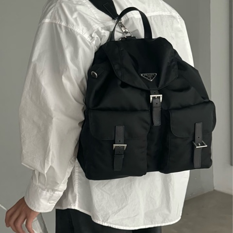 PRADA 1BZ811 經典尼龍雙口袋後背包