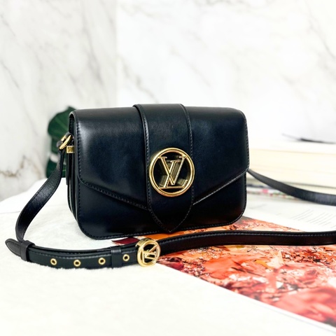 LV Pont9 MM 金釦下蓋斜背包 M55948