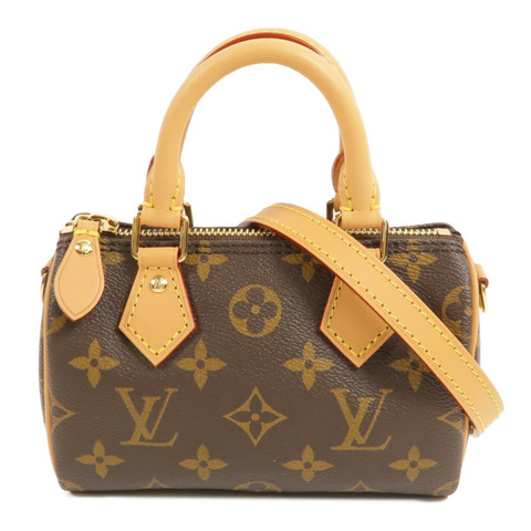 LOUIS VUITTON Monogram Nano Speedy金扣手挽肩背兩用袋